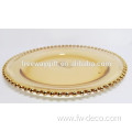 13 inch gold rim glass Plates for wedding